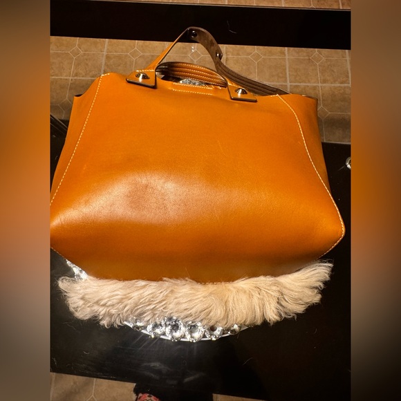 Tory Burch Rory Mini Shearling Tote. - Picture 8 of 15